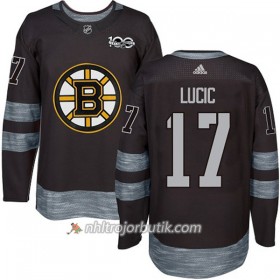 Män Ishockey Boston Bruins Tröja Milan Lucic 17 1917-2017 100th Anniversary Adidas Svart Authentic